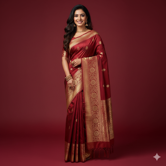 kerala red saree