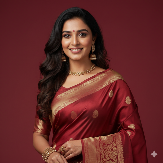 kerala red saree