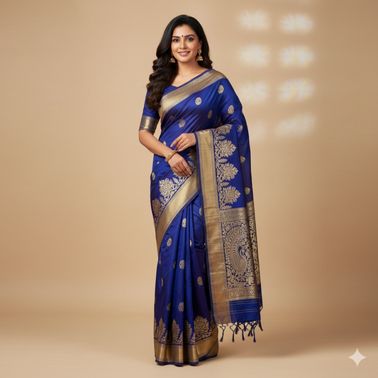 kerala blue saree